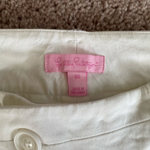 Low Rise Lilly Pulitzer Ankle Crop Pants White Resort Size 00 - Picture 5 of 6